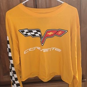 Gold corvette cropped shirt